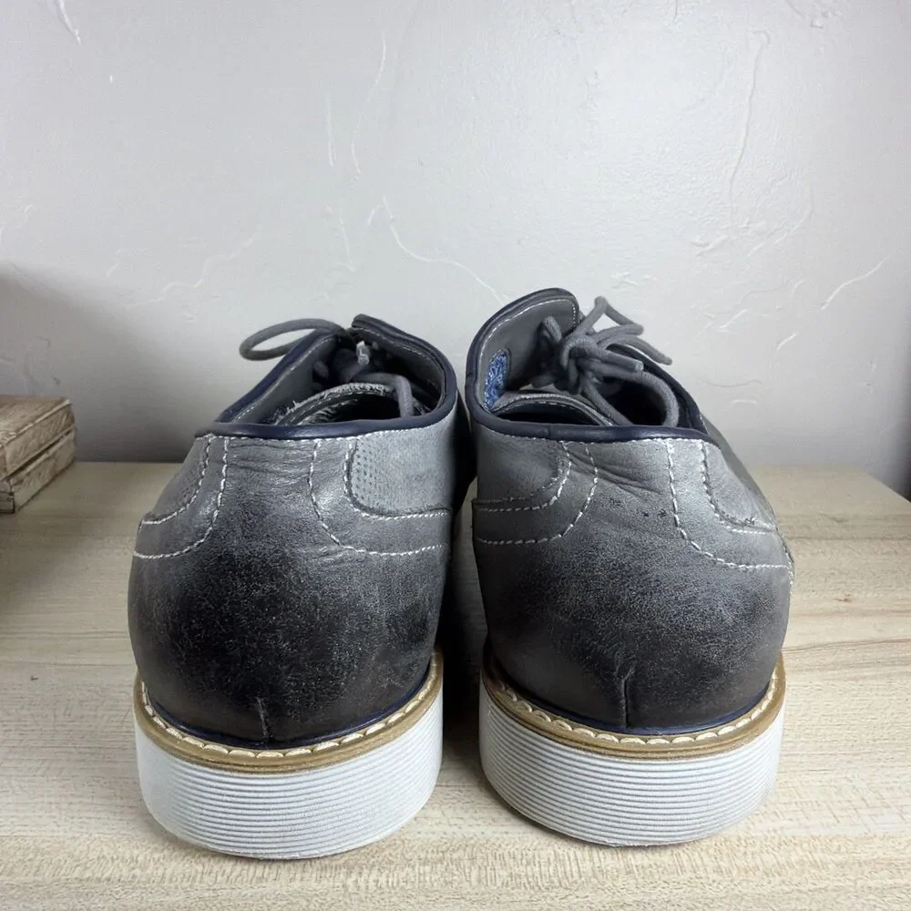 Steve Madden P-BEATT Mens 10 Grey Leather Oxfords